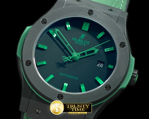 위블로 Classic Fusion CER/RU Blk/Green A2824 -HUB0217B