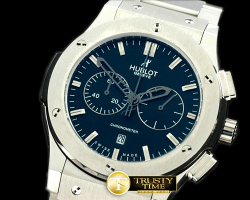 위블로 Classic Fusion Chrono SS/SS Black Jap Quartz -HUB0220D