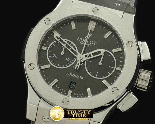 위블로 Classic Fusion Chrono V2 SS/LE Grey A7750 Sec@3 -HUB0244A
