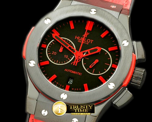 위블로 Classic Fusion Chrono V2 PVD/LE All Blk/Red A7750 -HUB0245A