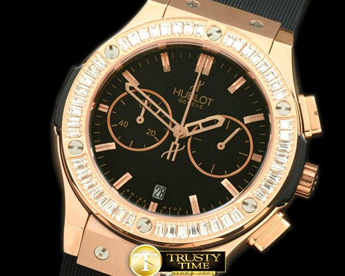 위블로 Ladies Classic Fusion Chrono RG/RU Blk/Wht Jap Qtz -HUB0248B