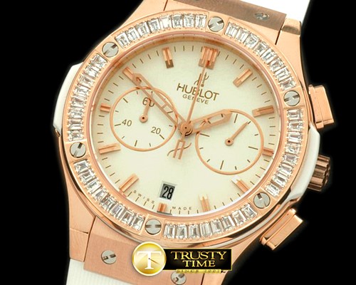 위블로 Ladies Classic Fusion Chrono RG/RU Wht/Wht Jap Qtz -HUB0248G