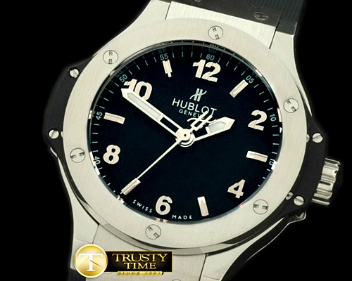 위블로 Big Bang 38mm SS/RU Black Swiss Quartz -HUB0258B