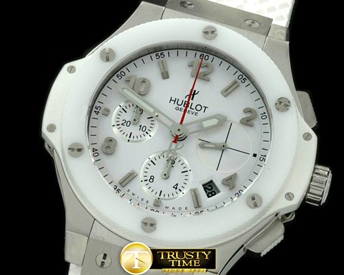 위블로 Big Bang Chrono 41mm SS/RU White A7750 Sec@3 -HUB0287C
