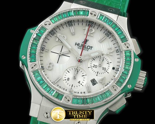 위블로 Big Bang Aspen SS/Sq Green Ruby White A7750 -HUB0321G