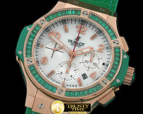 위블로 Big Bang Pearl RG/Sq Green Ruby White A7750 -HUB0322G