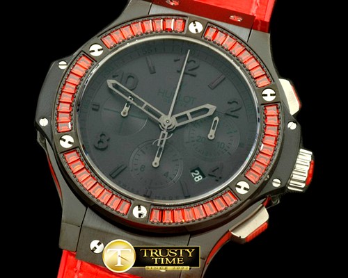 위블로 Big Bang Pearl/ Sq Red Ruby All Black A7750 -HUB0323A