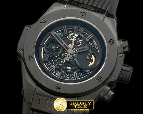 위블로 Big Bang All Black Unico PVD/RU Skeleton Asian 7750 -HUB0324