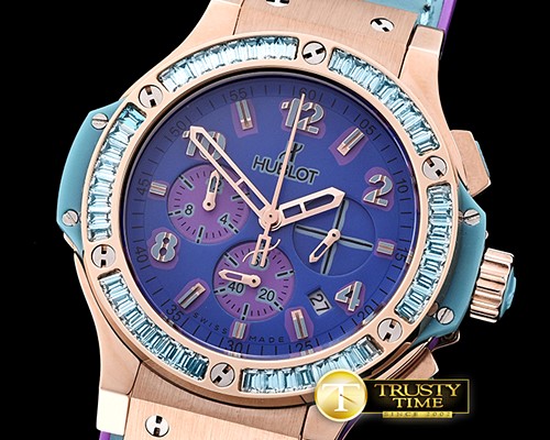 위블로 Big Bang Pop Art 38mm RG/LE Purple/Purp Bez OS20 Qtz -HUB0345D