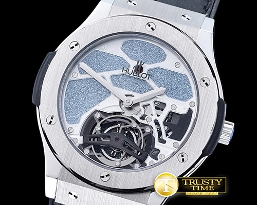 위블로 Classic Fusion 45mm Tourbillon SS/LE Blue Asian 21J -HUB0352C