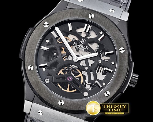 위블로 Classic Fusion 45mm PVD/RU Skeletonal Asia 21J Mod -HUB0356