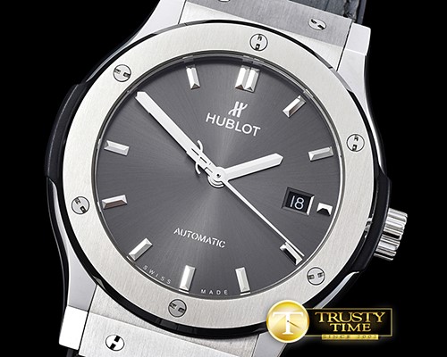 위블로 Classic Fusion Bang 42mm SS/TI/LE/RU Grey A2892 Mod -HUB0357A