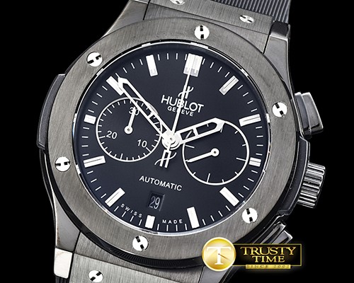 위블로 Fusion Bang 45mm Chrono PVD/RU Black A7750 Secs @ 3 -HUB0359A