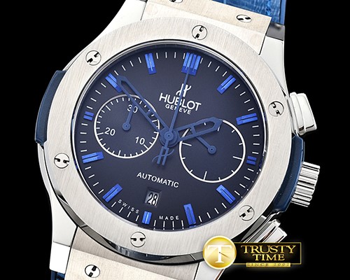 위블로 Fusion Bang 45mm Chrono SS/RU Blk/Blue A7750 Secs @ 3 -HUB0359D