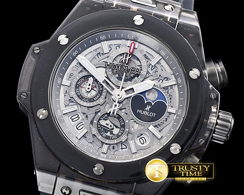 위블로 Big Bang Unico Pert. Cal. Sapphire PL/RU Blk Jap Qtz -HUB0361A