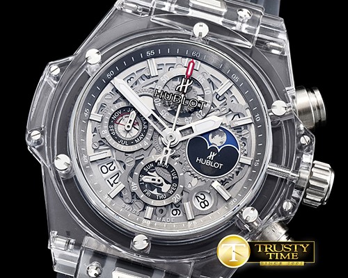 위블로 Big Bang Unico Pert. Cal. Sapphire PL/BRU Blk Jap Qtz -HUB0361C