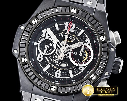 위블로 Big Bang Unico 45mm BTDIAM/PVD/RU Black V2 Asia 7750 -HUB0378A
