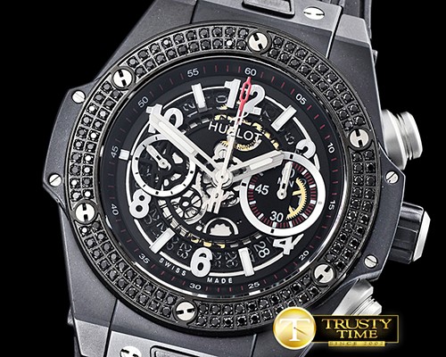 위블로 Big Bang Unico 45mm BRDIAM/PVD/RU Black V2 Asia 7750 -HUB0378C