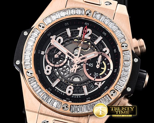 위블로 Big Bang Unico 45mm WDIAM/RG/RU Black V2 Asia 7750 Mod -HUB0379B