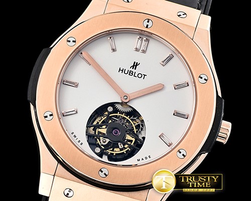 위블로 Classic Fusion 45 Tourbillon RG/LE White/Diam Tourb -HUB0382A