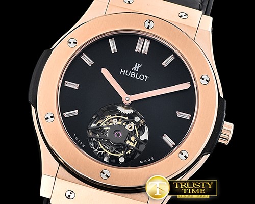 위블로 Classic Fusion 45 Tourbillon RG/LE Black/Diam Tourb -HUB0382B