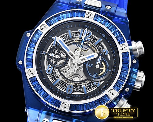 위블로 Big Bang Unico Sapphire 45mm Gem PL/RU SF Blue A7750 -HUB0396D