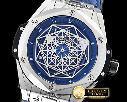위블로 Big Bang Sang Bleu Ltd Ed SS/LE Blue TMF Miyota 27J -HUB0399