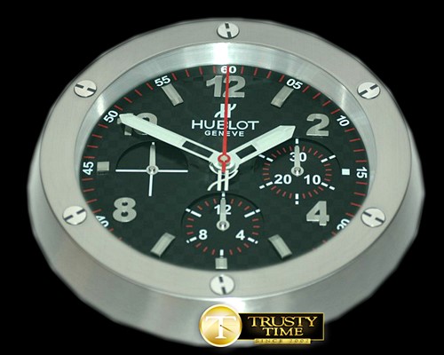 위블로 Dealer Clock BigBang Style SS/CF Blk Swiss Quartz -HUBCLK001