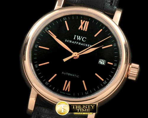 IWC Portifino Automatic RG/LE Black Asia 2824 -IWC0120A