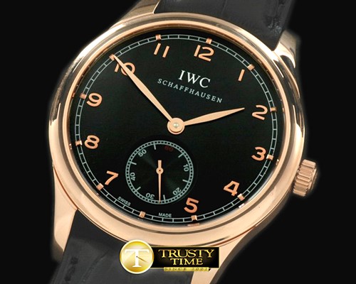 IWC Portugese Vintage Auto RG/LE Black Asian 2824 28800bp -IWC0148A