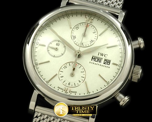 IWC Portofino Chronograph V2 SS/ME White A7750 28800bph -IWC0152A