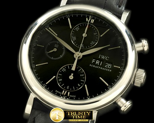 IWC Portofino Chronograph V2 SS/LE Black A7750 28800bph -IWC0153A