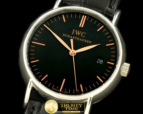 IWC Portofino Ladies SS/LE Black/RG Sticks Swiss Qtz -IWC0158H