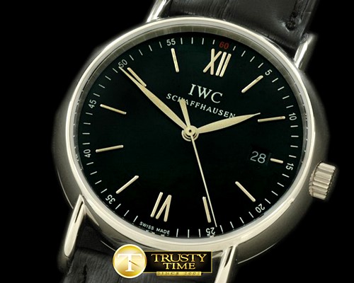 IWC Portofino Ladies SS/LE Black Rom/Sticks Swiss Qtz -IWC0158I