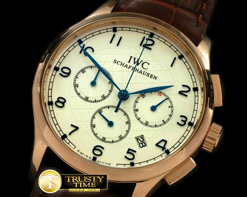 IWC Portuguese Grande Chrono RG/LE White/Blue Jap OS20 -IWC0163C