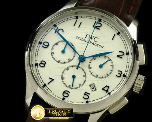 IWC Portuguese Grande Chrono SS/LE White/Blue Jap OS20 -IWC0164C