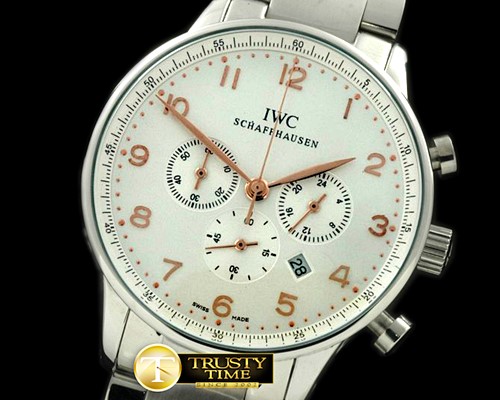 IWC Portuguese Chrono SS/SS White/Gold Jap OS20 -IWC0171A