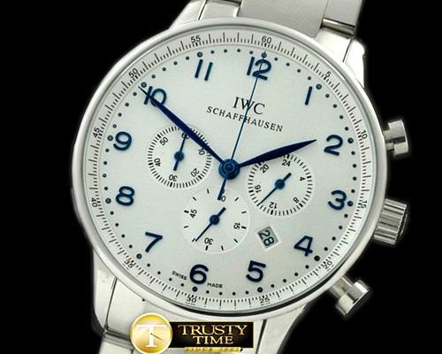 IWC Portuguese Chrono SS/SS White/Blue Jap OS20 -IWC0171C