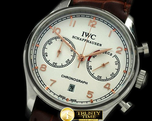 IWC Portuguese Chrono SS/LE White/RGold Jap OS20 -IWC0172B