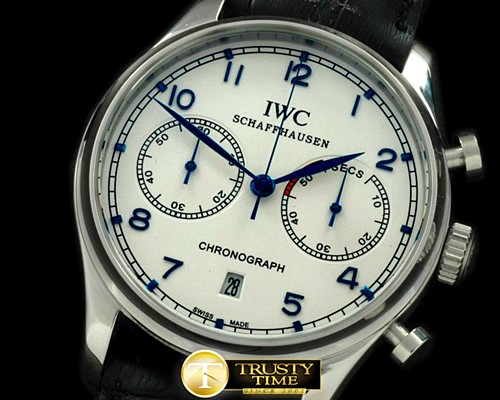IWC Portuguese Chrono SS/LE White/Blue Jap OS20 -IWC0172C