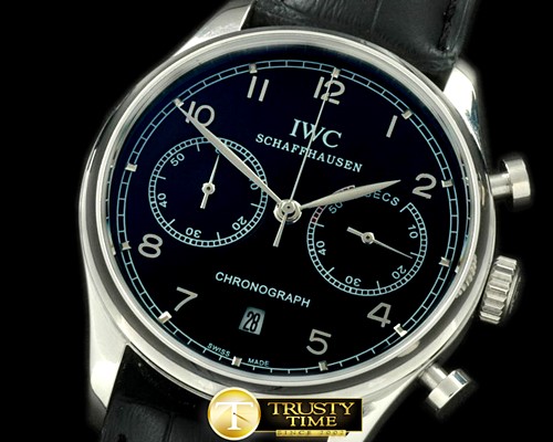 IWC Portuguese Chrono SS/LE Black/Silver Jap OS20 -IWC0172D