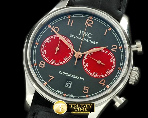 IWC Portuguese Chrono SS/LE Grey/Red Jap OS20 -IWC0172E