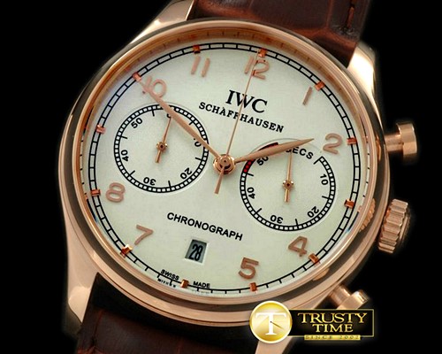 IWC Portuguese Chrono RG/LE White/RGold Jap OS20 -IWC0174A