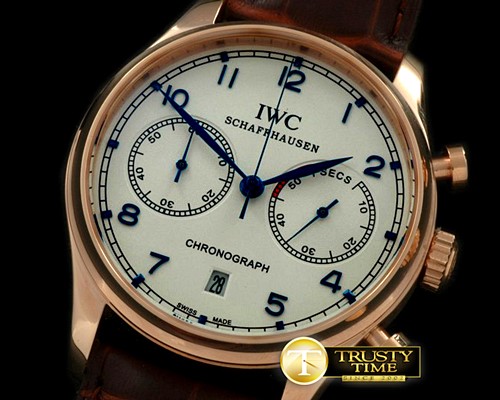 IWC Portuguese Chrono RG/LE White/Blue Jap OS20 -IWC0174B