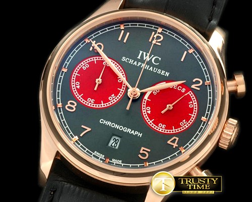 IWC Portuguese Chrono RG/LE Grey/Red Jap OS20 -IWC0174D