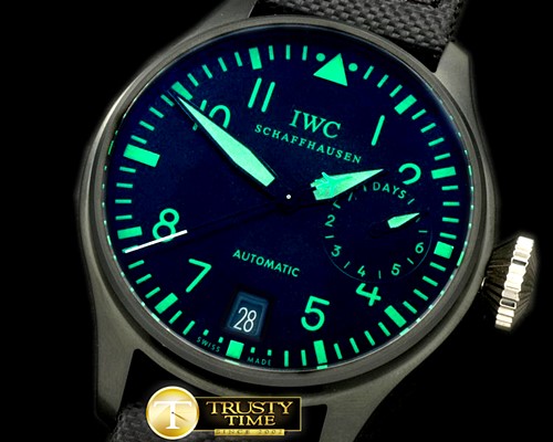IWC Big Pilot 5019 Boutique PVD/NY Blk/Green Asian 23J -IWC0180