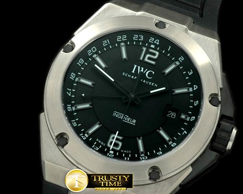 IWC Ingenuier 3785 Duo Time SS/RU Black A2813 -IWC0182B