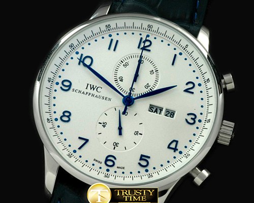 IWC Portuguese Chrono SS/LE White/Blue Jap OS20 -IWC0184B