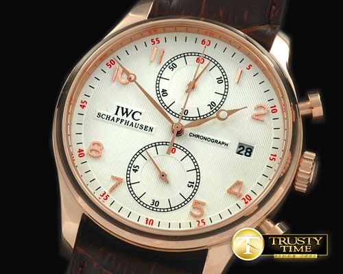 IWC Portuguese Chrono Date RG/LE White Jap OS20 -IWC0187A