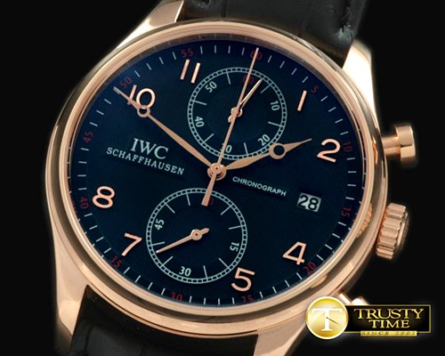 IWC Portuguese Chrono Date RG/LE Black Jap OS20 -IWC0187C